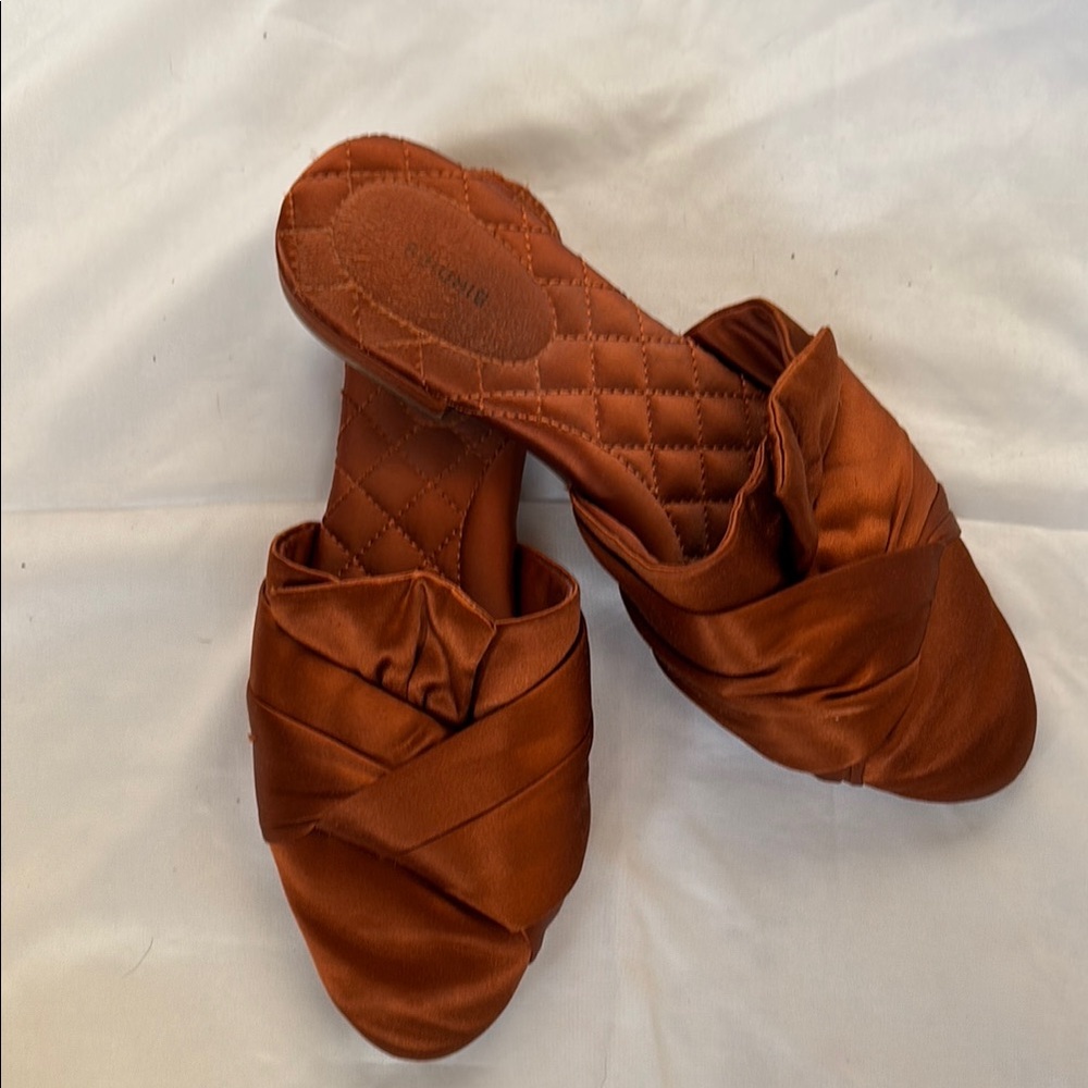 Birdies Cooper Satin Mules with Pleated Details
